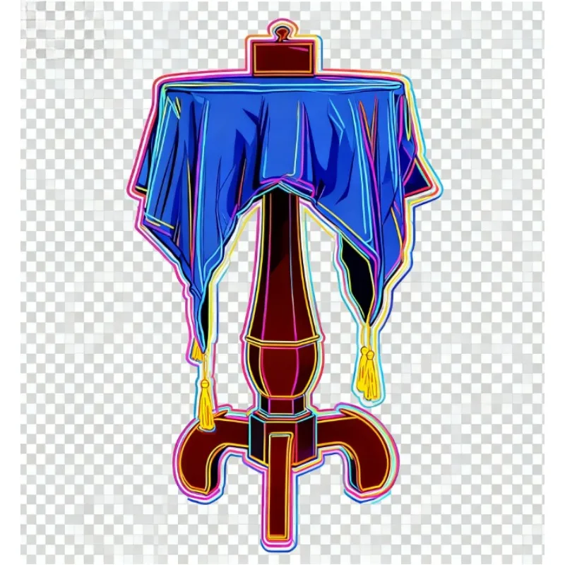 

Round Carved Floating Table Illusion, Anti Gravity Magic Set with Box Vase Candlestick, Flying Stage Prop for Magicians Trick