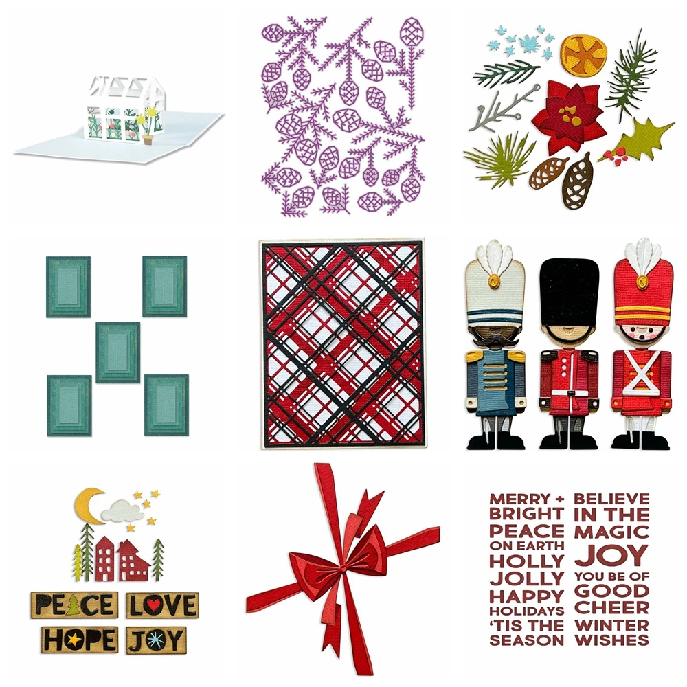 Kiefernmuster-Stanzformen, moderne festliche Ornamente, Metallstanzungen für DIY Scrapbooking, Album, Kartenherstellung, Dekoration, Papierhandwerk