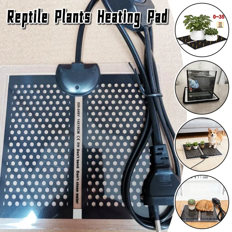 

28x28cm Reptile Heat Mat Plants Heating Pad Temperature Control Seedling Aquarium Greenhouse Seedling Aquarium Terrarium Heater