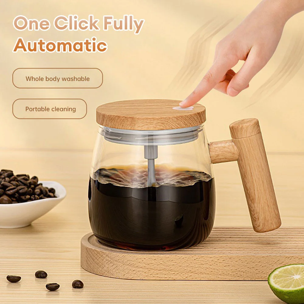 400ML Electric Mixing Cups for Drinks Self Stirring Coffee Cup Portable Glass Mug Automatic Mix Cup for Juice Tea Milk