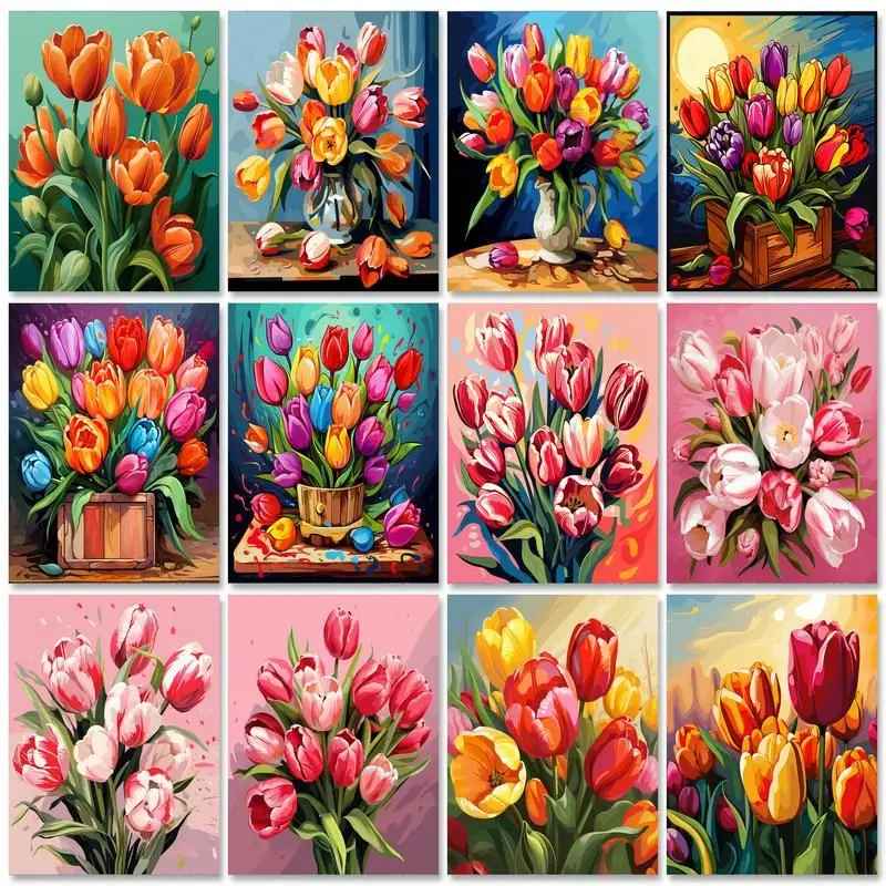 

SDOYUNO Painting By Numbers DIY Gift For Adults Frame Flowers Paint Kit Coloring By Numbers Handmade Home Decors Artwork