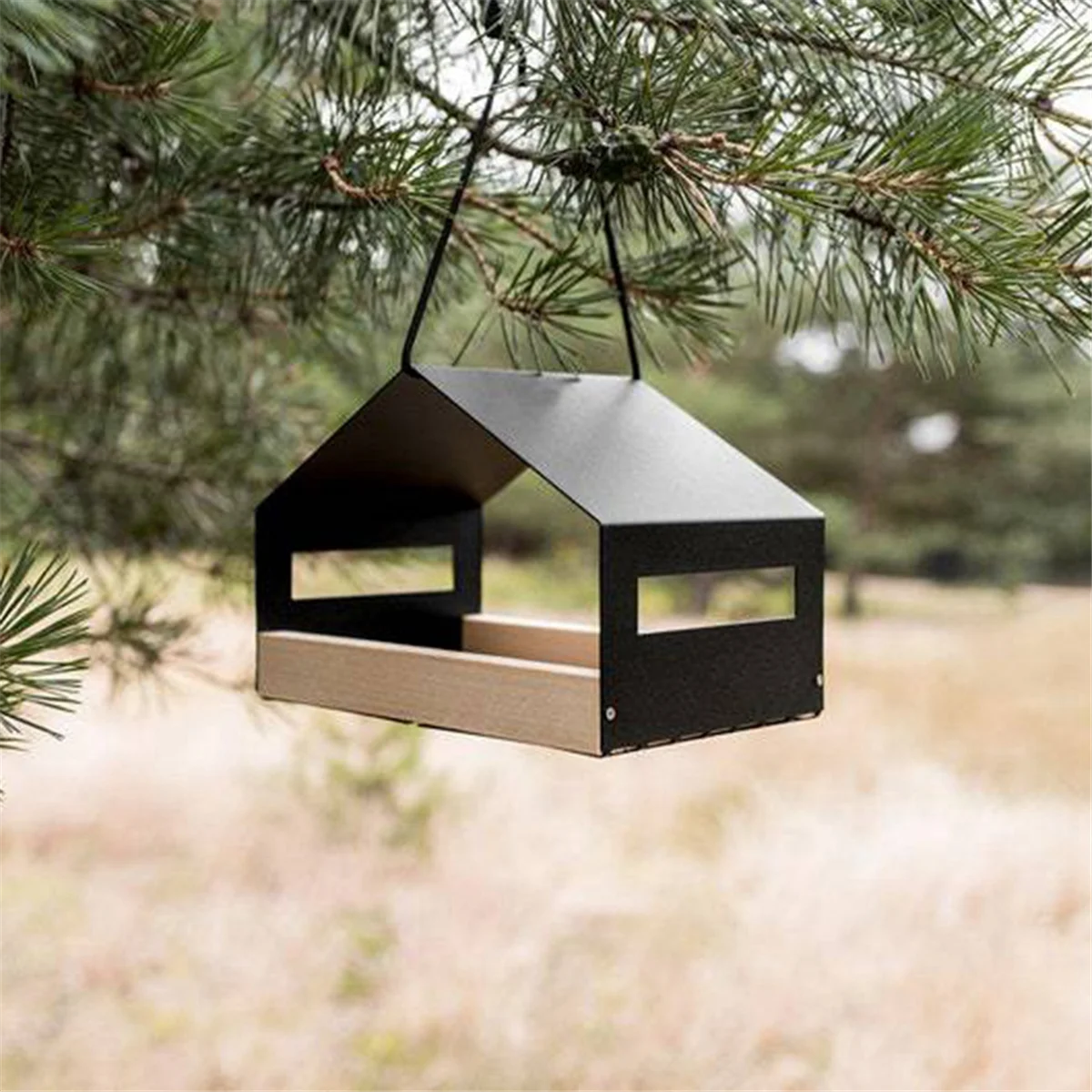 Hanging Bird Feeder House Outdoor Bird Feeder Hanging Nut Feeding Food Dispenser Holder