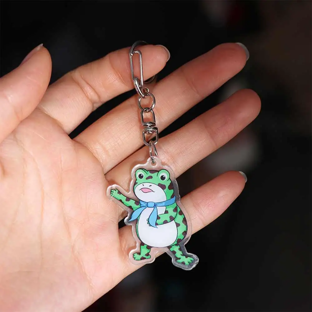 

Cartoon Animal Frog Acrylic Keychain Frog Acrylic Animal Frog Pendent Keyring Green Silent Frog Keychain Toy for Children