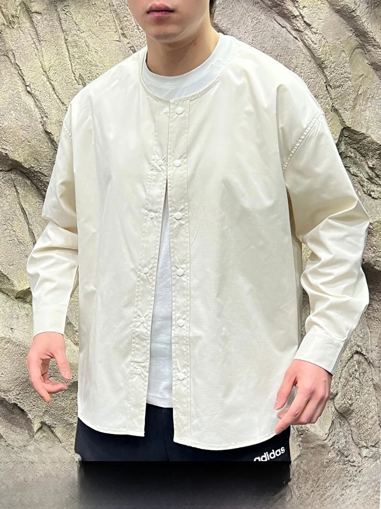 

Мужская повседневная футболка с длинным рукавом и круглым вырезом из серии Purple Label, весна-лето, дышащая, из полиэфирного волокна, однотонная, универсальная.