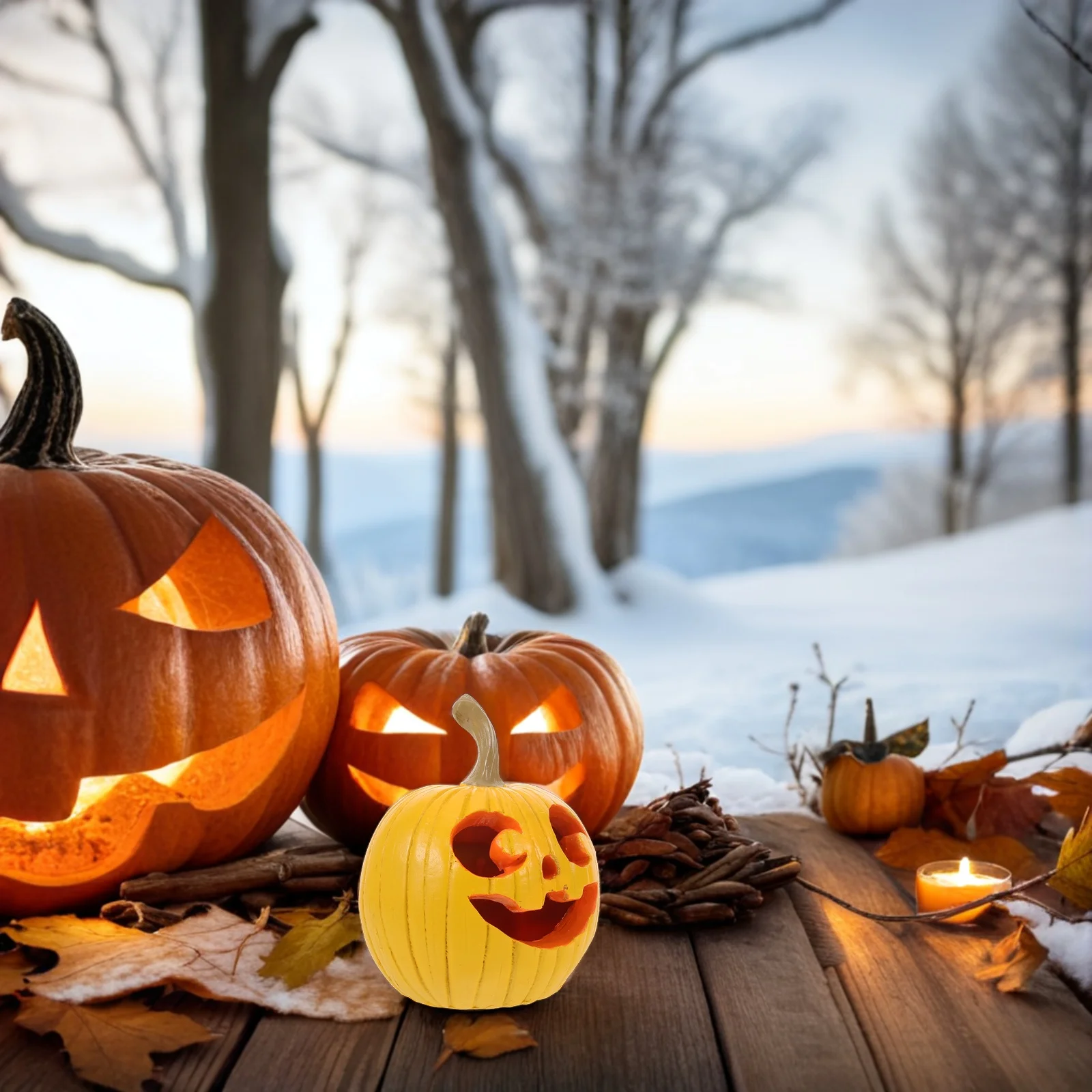 

Pumpkin Statue Decoration Halloween Autumn Decorations Fall Ornaments Festive Decorate Lawn Resin Fake Pumpkins