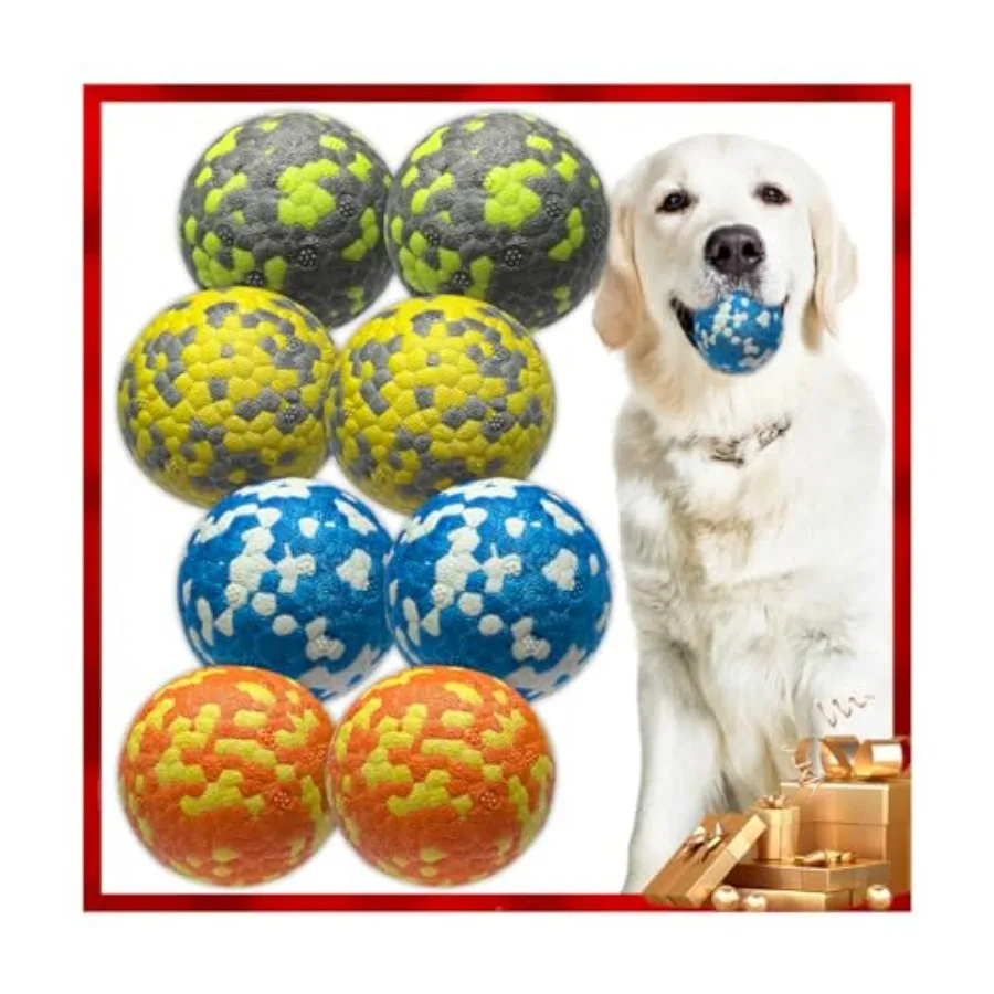 

Dog Balls Indestructible Tennis Balls for Dogs Durable Bouncy Dog Toy Balls for Aggressive Chewers Interactive Dog Toys for Fet