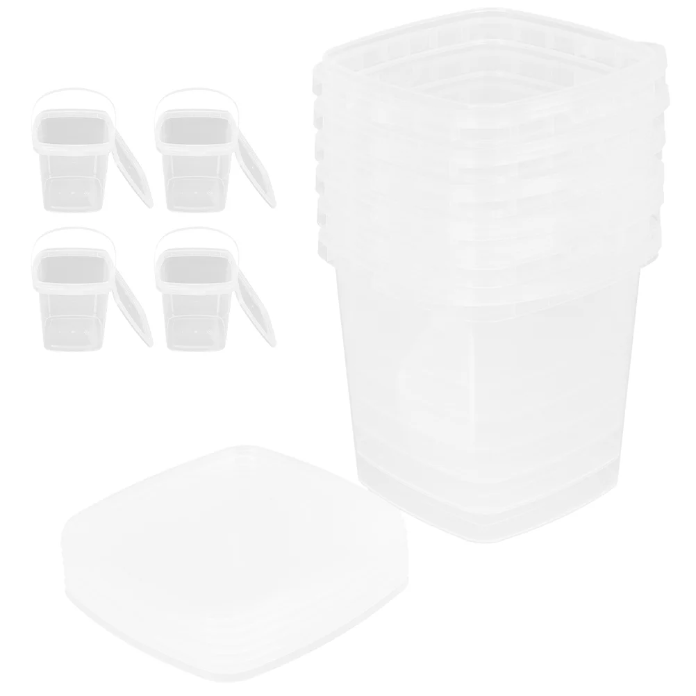 

10 Pcs Ice Cream Bucket Storage Containers Reusable Yogurt Bowls Silicone Dessert Cups Bins with Lids