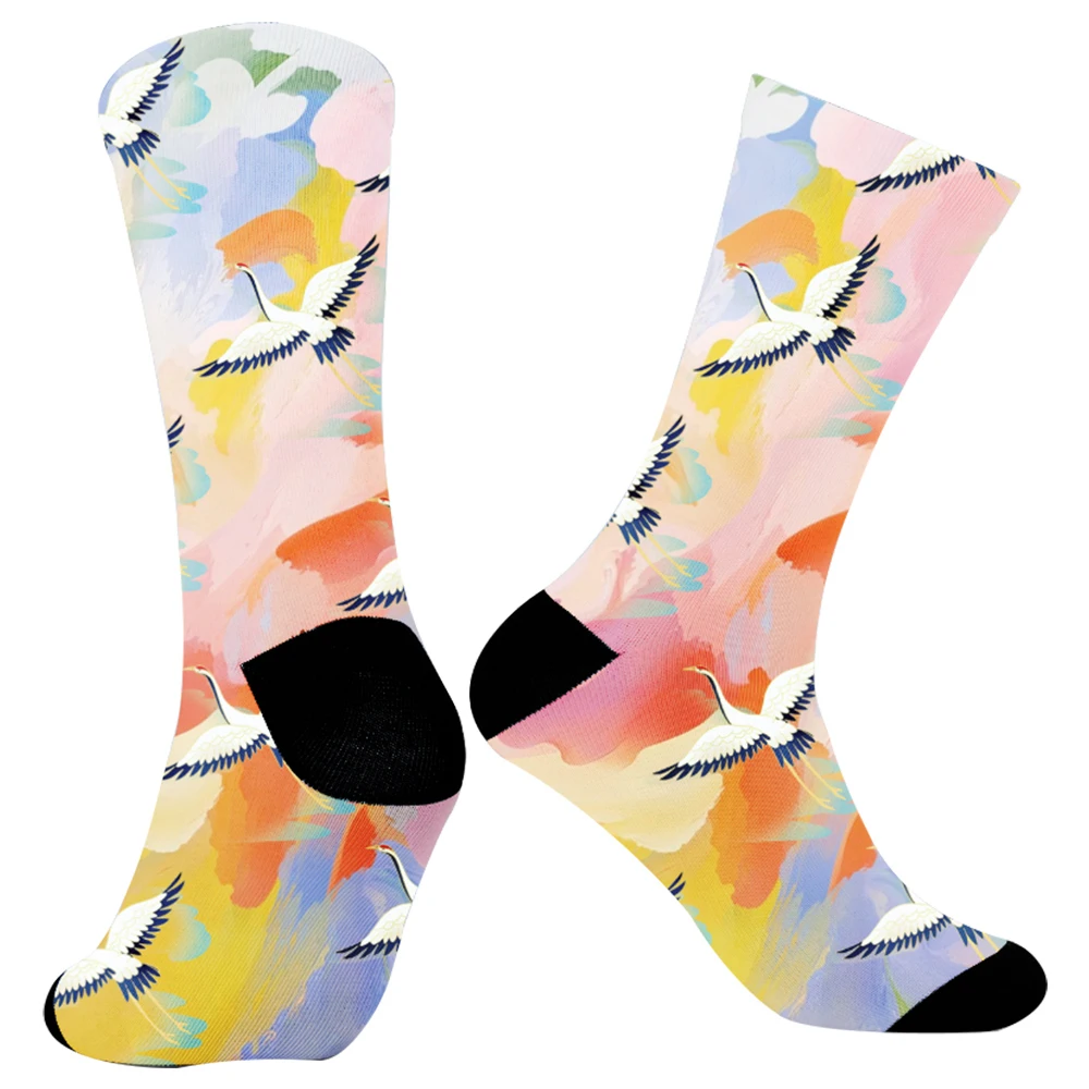 Asymmetry Cotton Socks Women Men Colorful Printed Socks Harajuku Long Funny Socks Christmas sports and leisure Socks