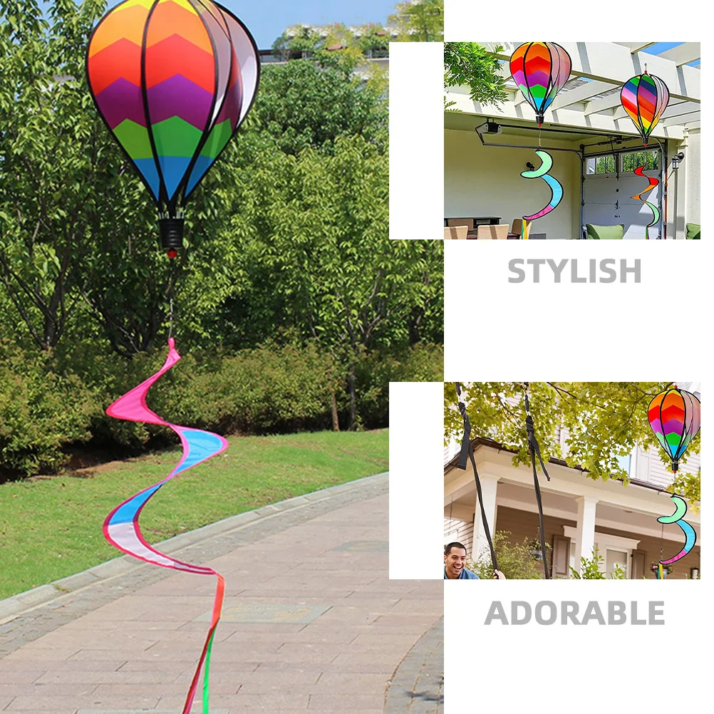 

3Pcs Hot Air Balloon Wind Spinner Hanging Decor Garden Yard Outdoor Colorful Spiral Hanging Wind Spinners Hot Air Balloon Decor