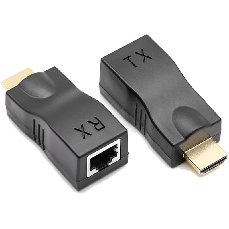 

HDMI-converter 1080P to RJ45 Extender, Single Cat5e/Cat6 Ethernet Cable Signal Amplifier Video Transmitter Receiver Adapter