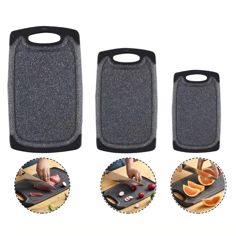 

1/3 Piece Non-Slip Rubber Cutting Board Set, Small to Extra Large with Juice Groove for Kitchen Meat Vegetables, Holiday Gift