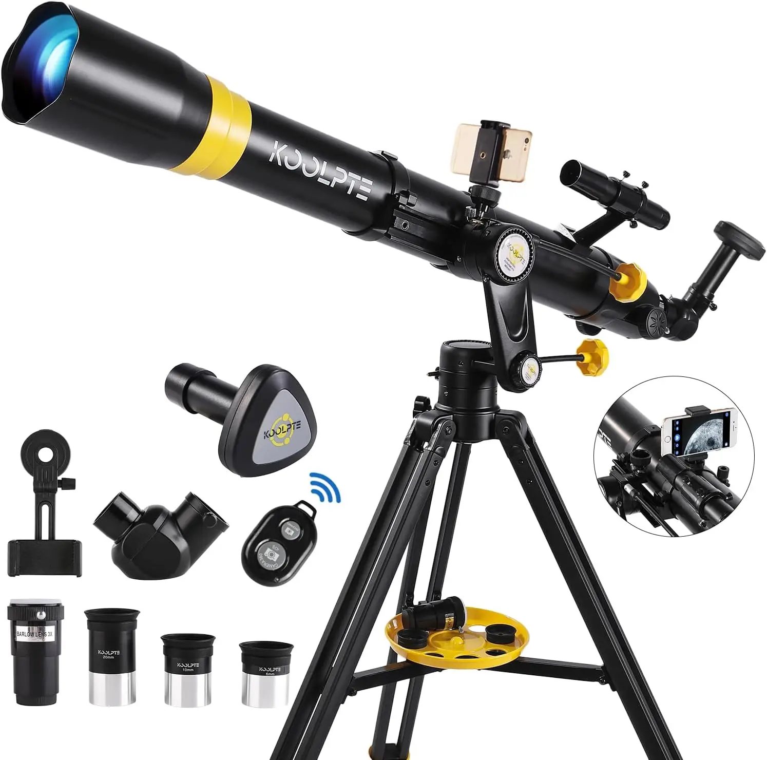 with  Eyepiece - Astronomy Refracting Telescope  Aperture 900mm. Beginners,Kids and Professionals, Verti