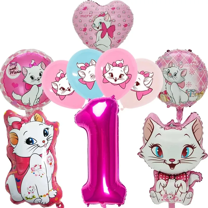 

Disney Balloons New Marie Cat Birthday Party Disney 18inch Balloons Stickers Party Favors Pink for Girl Baby Shower Supplies