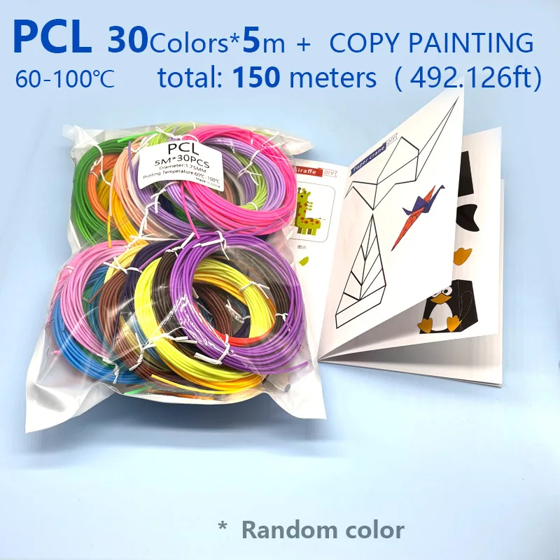 1,75mm Durchmesser PCL Niedrigtemperatur 3D-Stift Filament Mehrfarbenpackung (5/10/20 Farben) Lebendige Farben mit Wiederverwendbarem 3D-Stift Copy P – Detail 4