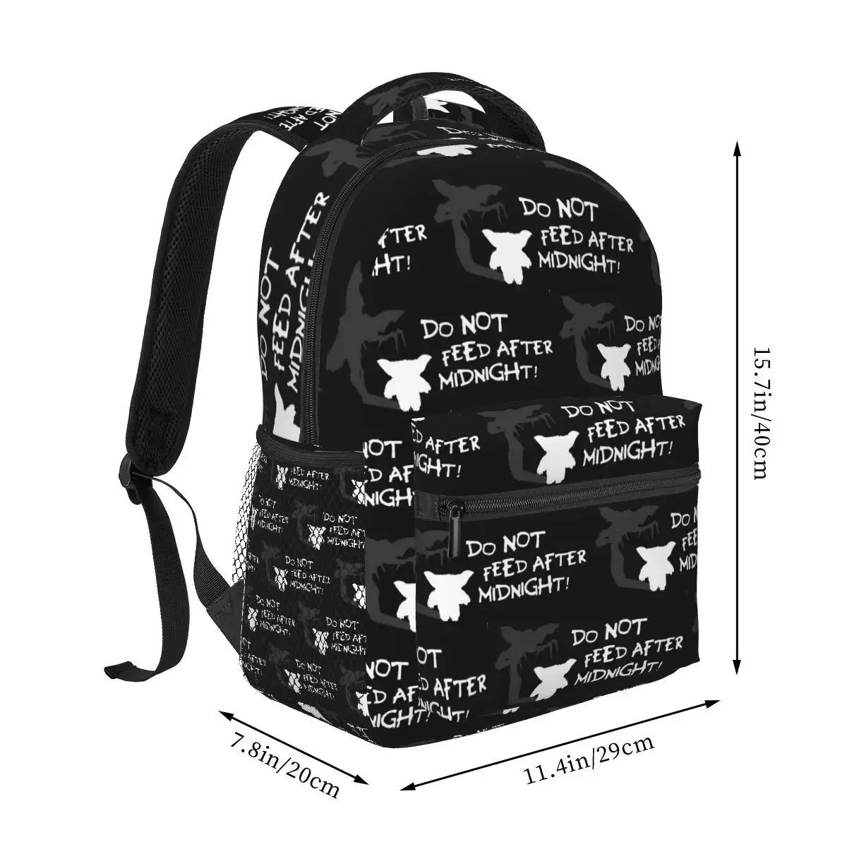 Do Not Feed After Midnight! Backpacks Boys Girls Bookbag Children School Bags Travel Rucksack Shoulder Bag Large Capacity