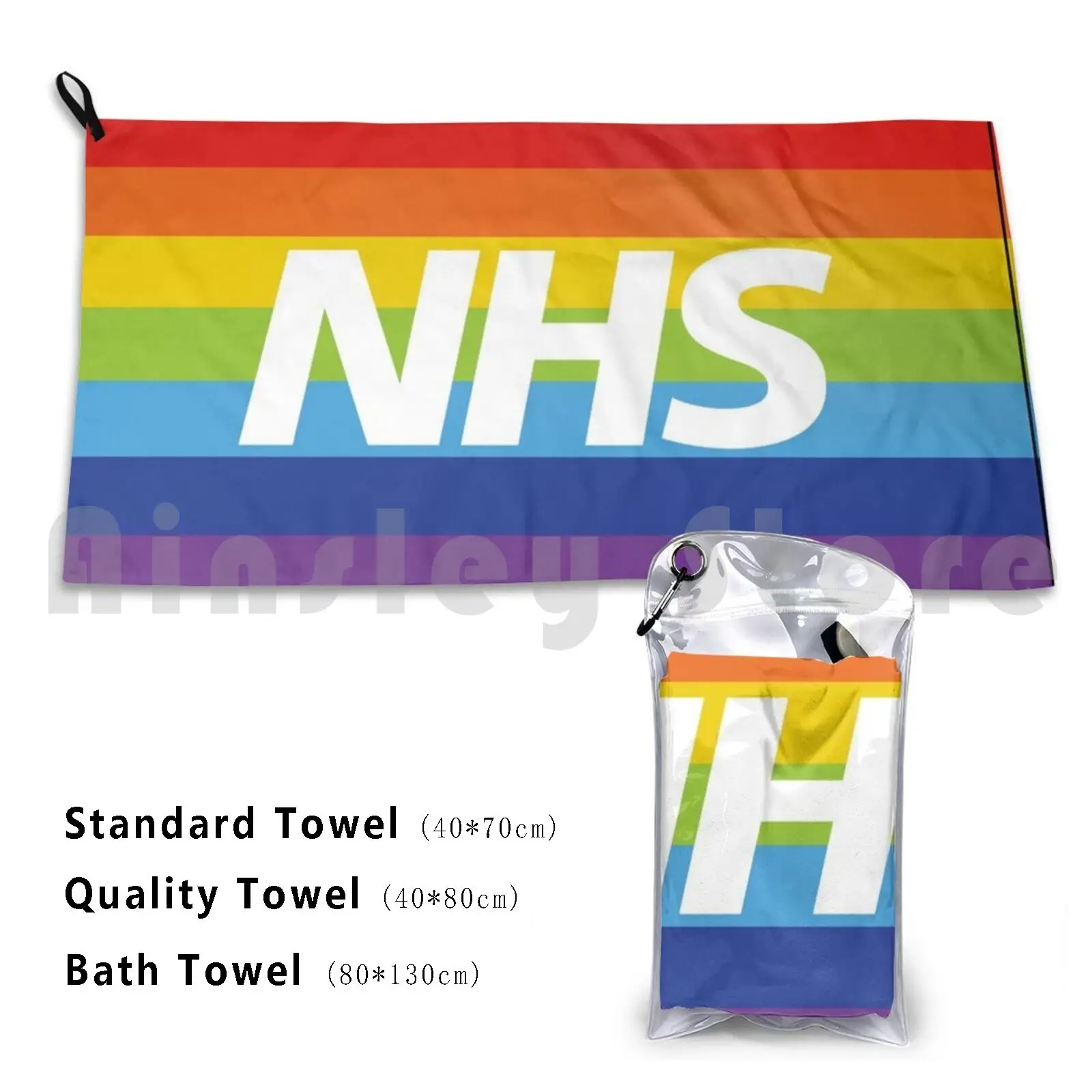 Nhs قوس قزح منشفة الشاطئ منشفة سريعة الجفاف عالية الجودة Nhs الحب الخدمة الصحية الوطنية الصحة الأبطال الوطني Nhs أبطال