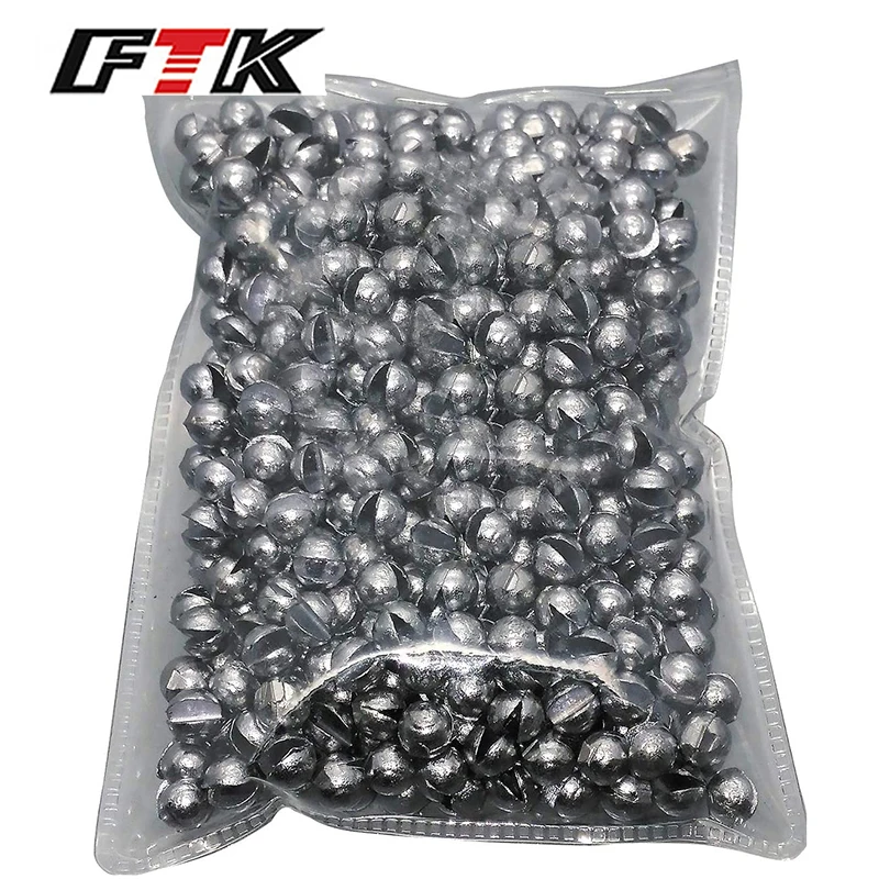 FTK 100PCS Split Shot Fishing Weights Sinkers Kit Round Removable Fishing Sinkers Weights Lead Shot Fishing Egg Sinkers