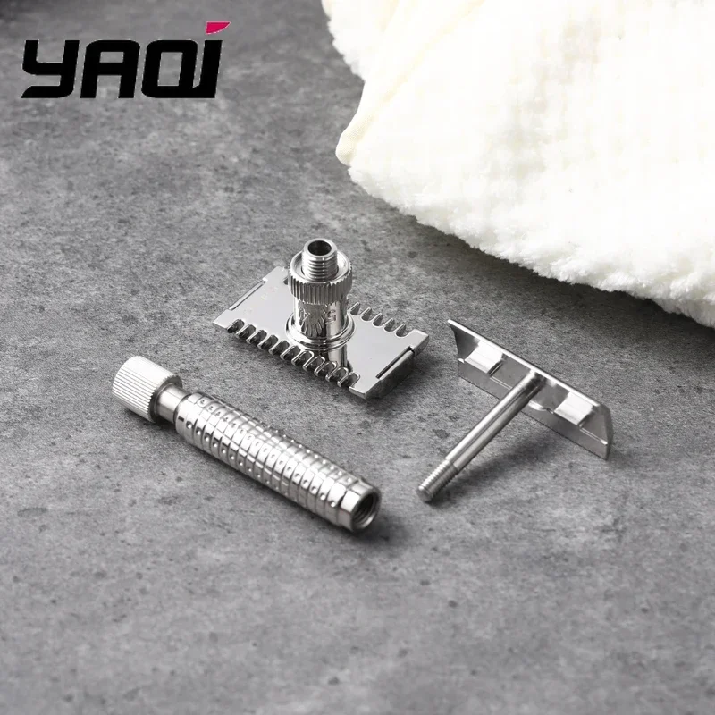 YAQI Adjustable Ultima Open Comb Stainless Steel Men's Safety Razor,Barber-Luxury Grooming Essentials - for Precision Shaving view 4