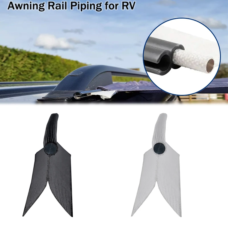 

1 шт., 6 мм, навес для каравана, рельсовые трубы с двойным клапаном, черный, серый сердечник из ПВХ для Keder, кемпинга/палатки/навесов/наветов, внешние аксессуары для автофургонов