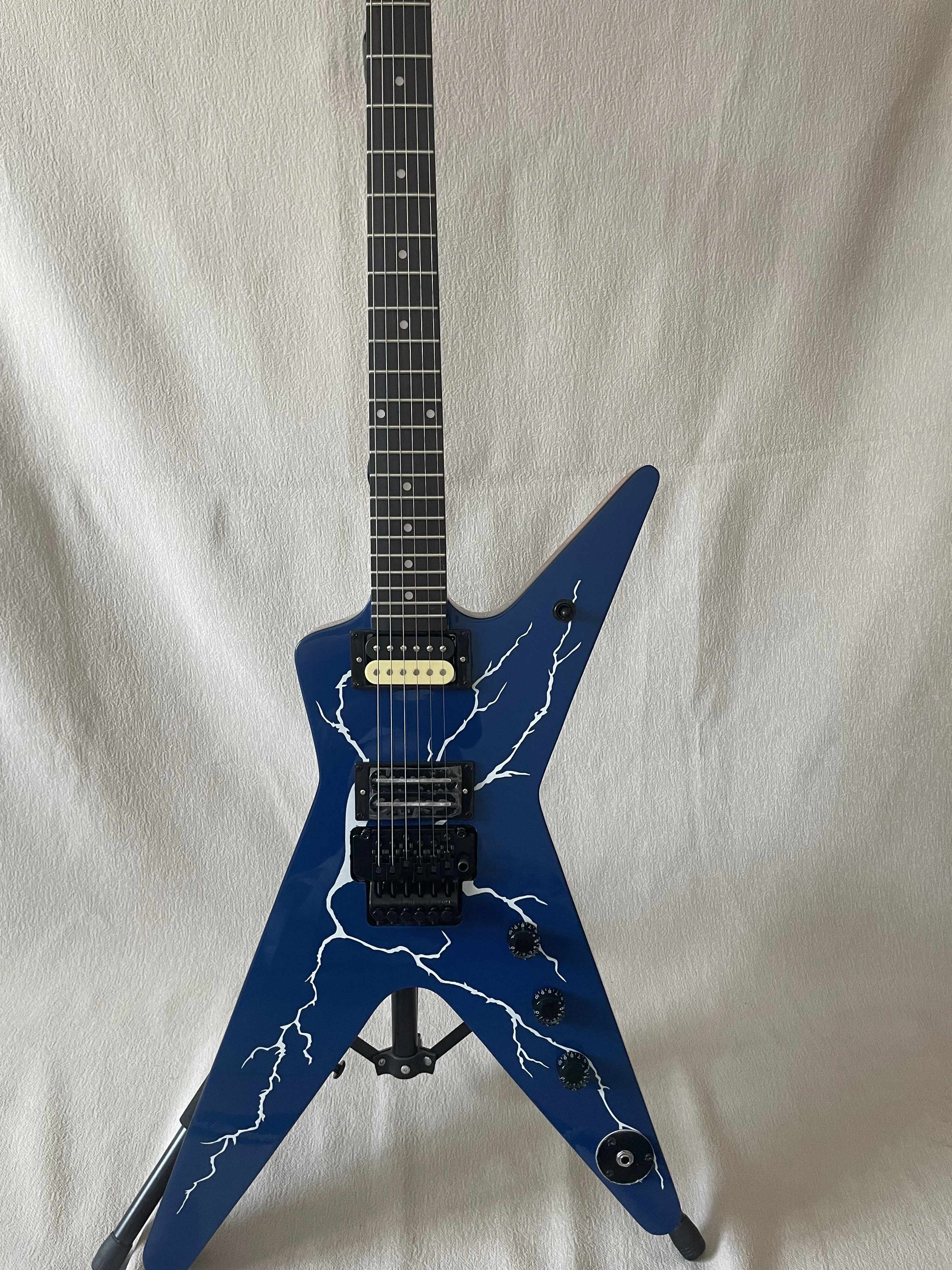 Custom DIME Washburn  Dimebag Darrell Signature Model Electric Guitar Blue Lightning