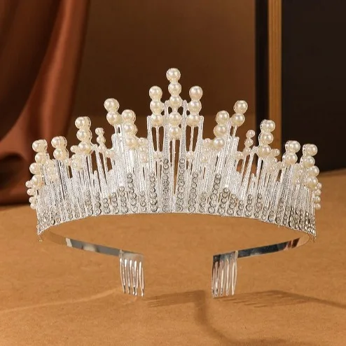 

Crown New Bridal Pearl Crown Hair Accessories Princess Crystal Crown Headdress Headband