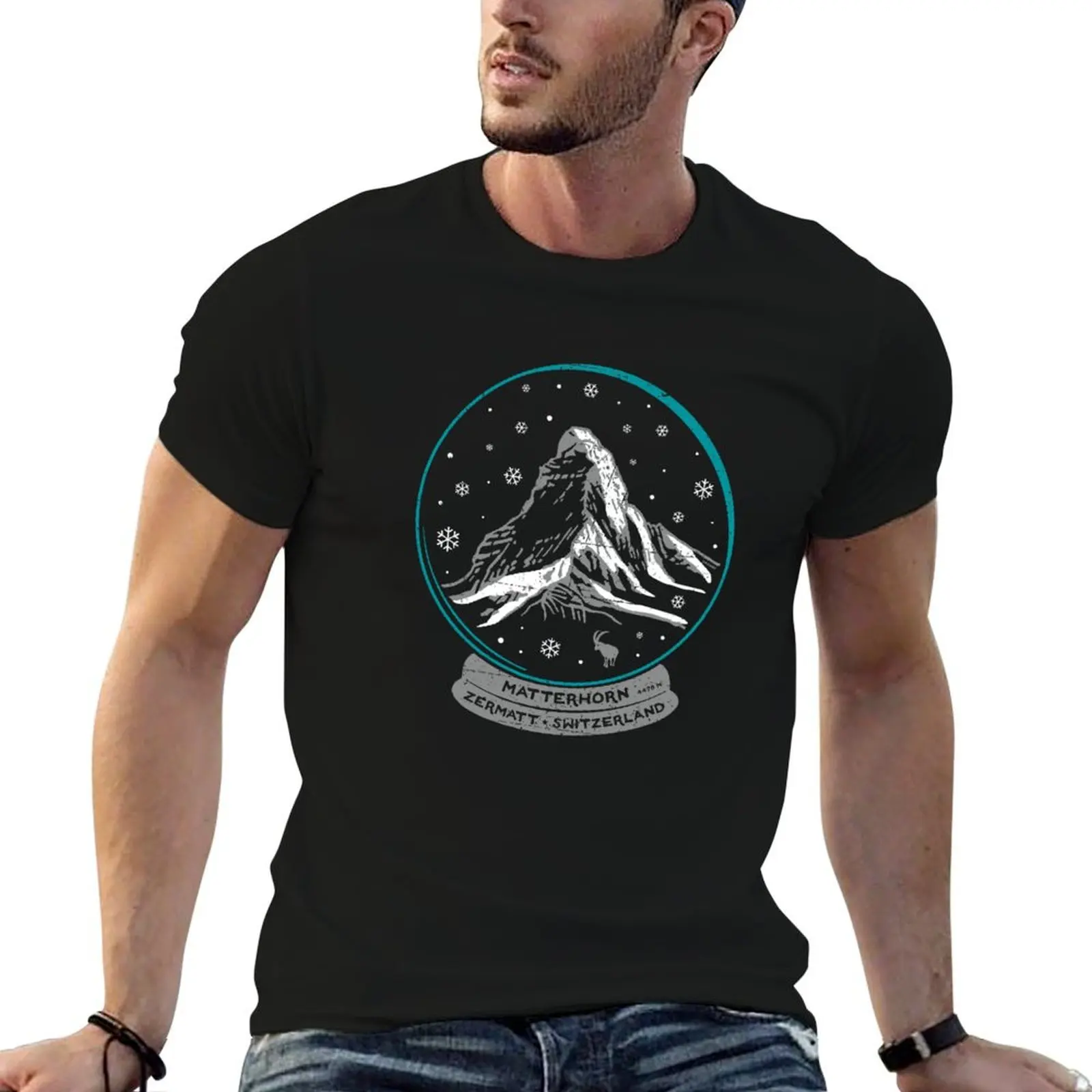 

shirts anime t man T-Shirt Matterhorn shirt oversize Snow t Globe cotton