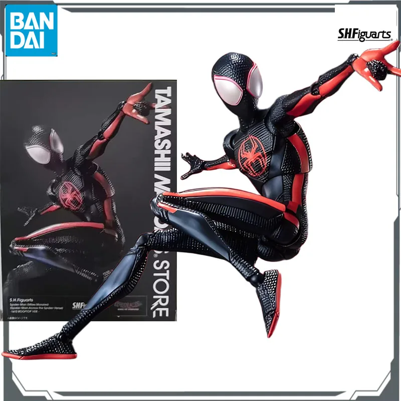Bandai Original S.H.Figuarts Spider- Gwen & Miles Morales 15CM & 15.5CM figurine d'action Anime modèle à assembler jouets modèle cadeau pour les garçons