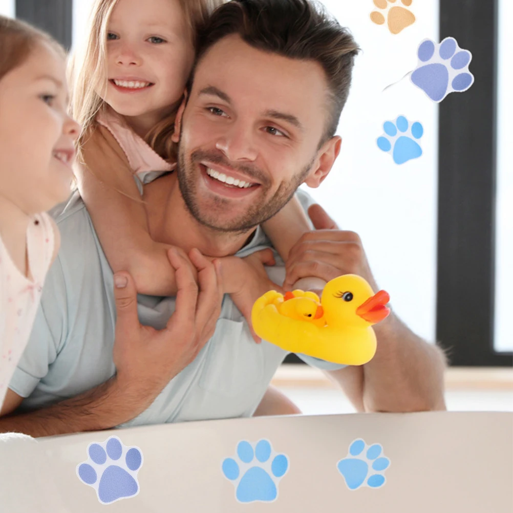 

10pcs Anti slip Stickers Waterproof Paw Design for Bathroom Bathtub Kids Cartoon Self adhesive Decals Non skid PEVA Durability