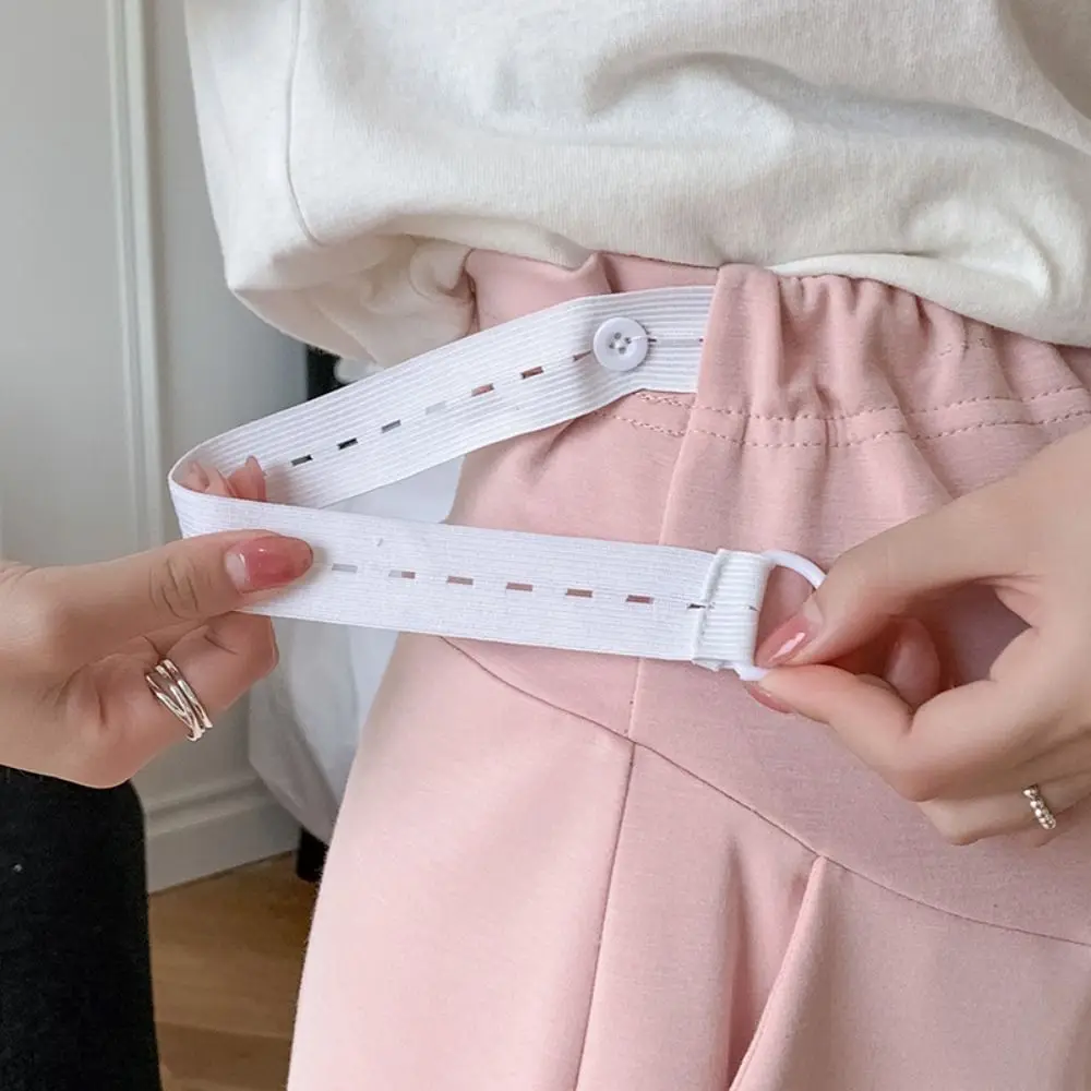 

High Waist Pregnant Woman Belly Pants Breathable Wide Legs Maternity Wide Legs Shorts Thin Design with Pockets