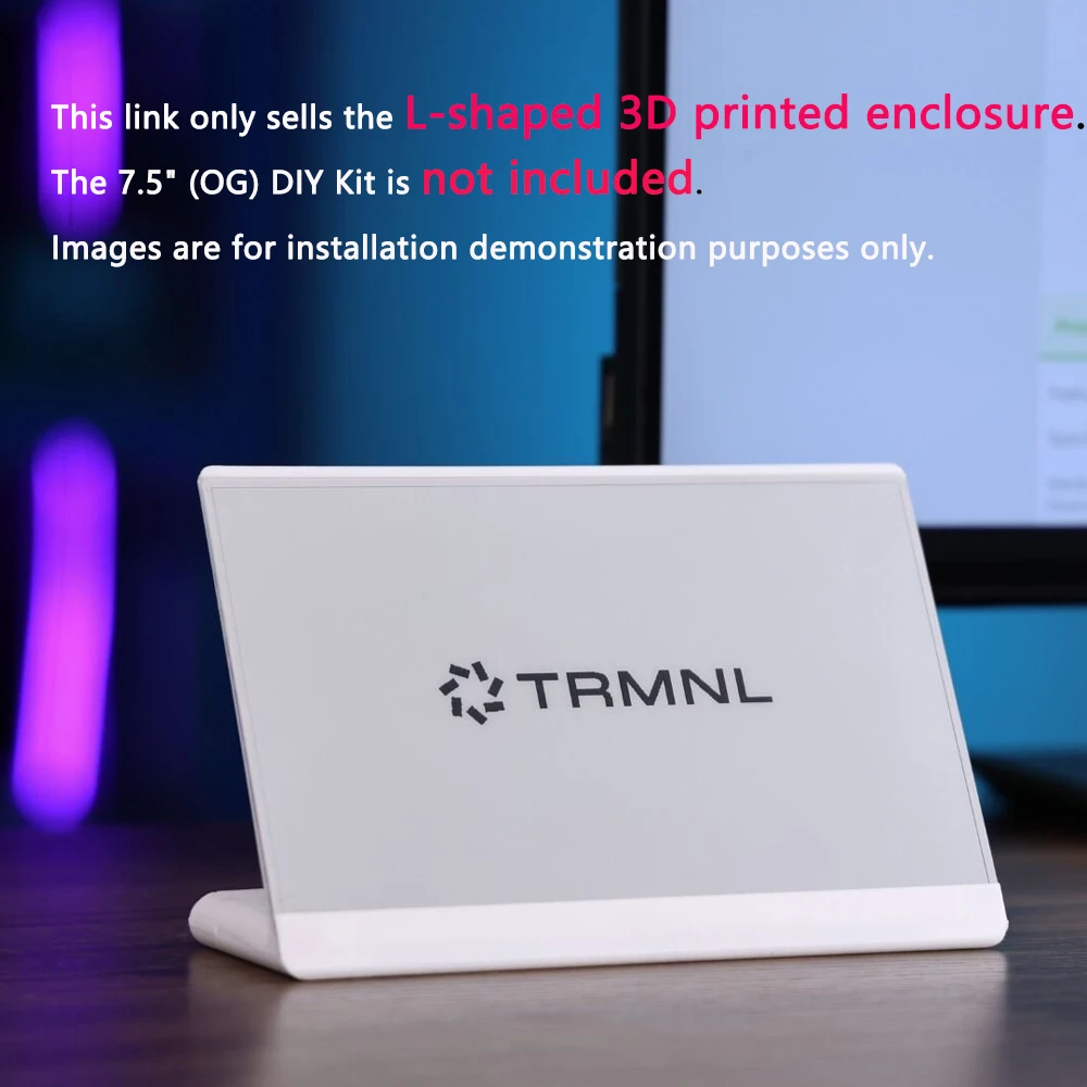 Obudowa w kształcie litery L, wykonana metodą druku 3D, dla Seeed TRMNL 7.5"(OG), ochronna obudowa. — zdjęcie produktu 4