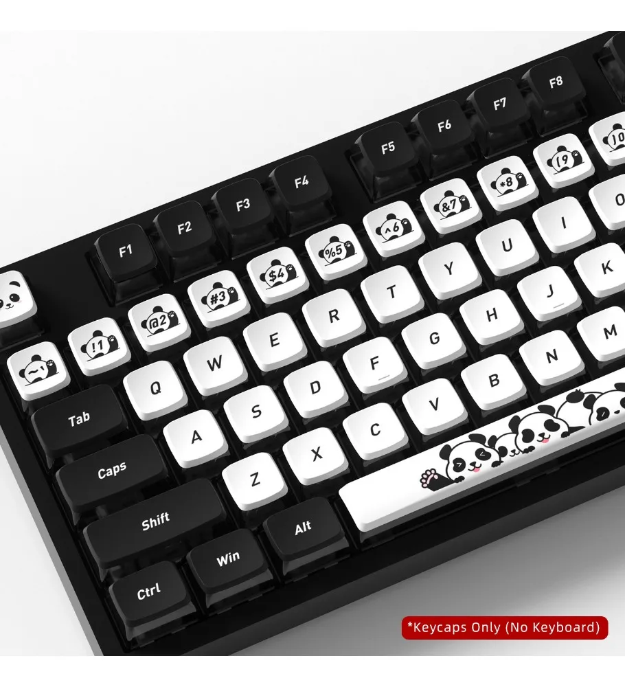 Four-sided transparent black background PC + PBT hot sublimation advanced sense cute mechanical keyboard keys keycaps
