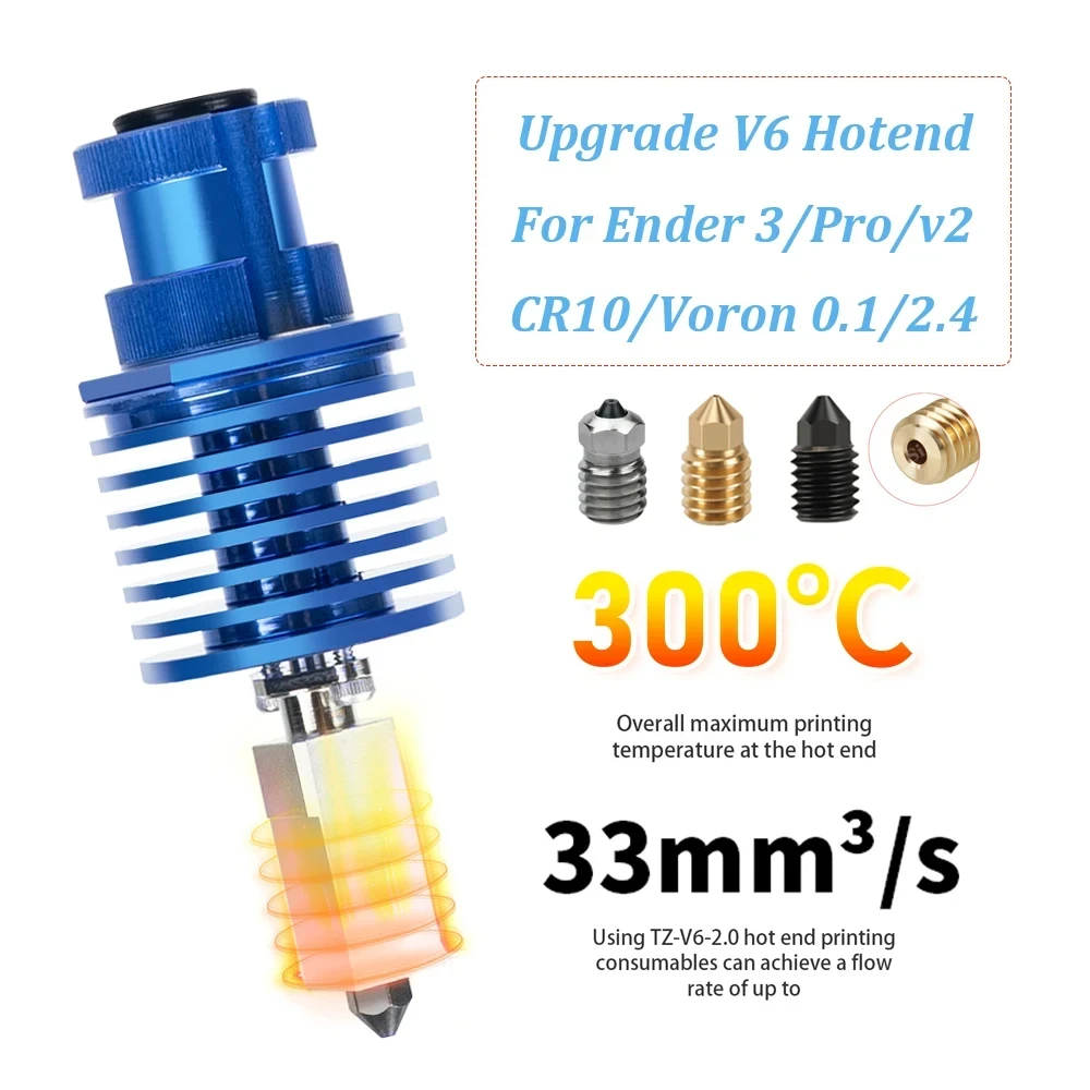 

High Speed Print Head Upgrade V6 Hotend Kit For Ender 3/Ender 3 PRO/VORON 2.4 3D Printer Hotend Kit Extruder J-head For Prusa i3
