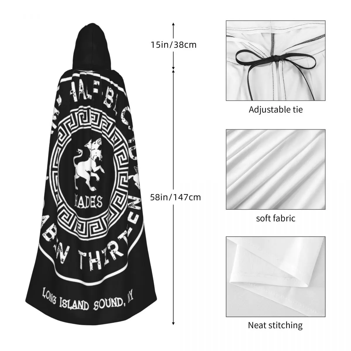 المقصورة ثلاثة عشر هاديس بيرسي جاكسون كامب نصف الدم طويل مقنعين عباءة الساحرة القرون الوسطى زي تأثيري كيب هالوين مصاص دماء