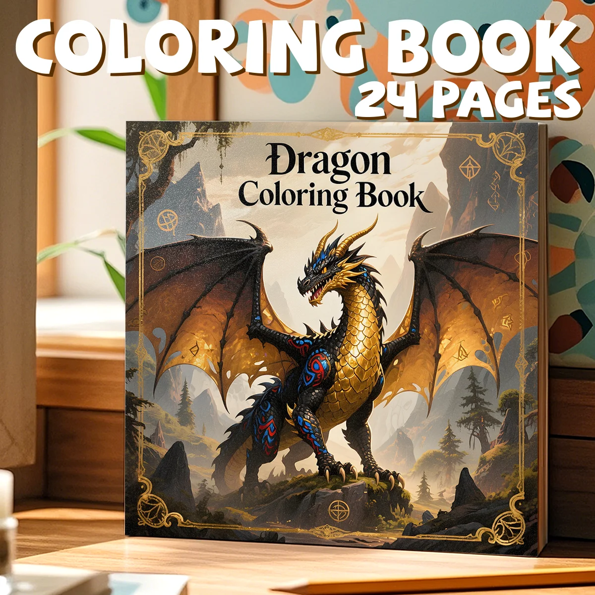 

Dragon Bold-easy Patterns Coloring Book for Adults Cute Drawing Book Student Sketching Perfect Gift for Party and Birthday