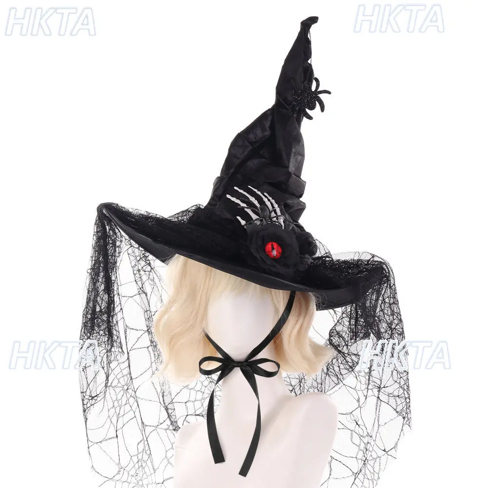 japanese-gothic-subculture-y2k-dark-punk-halloween-party-cosplay-black-hat-college-sweet-cool-show-lace-mesh-lolita-caps-women