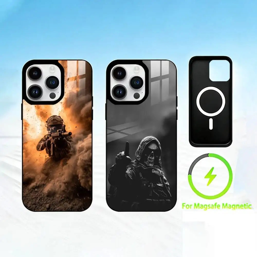 

S-Special forces Phone Case For iPhone 17 16 15 14 13 12 Pro Max Plus for Mirror Wireless Magnetic Cover