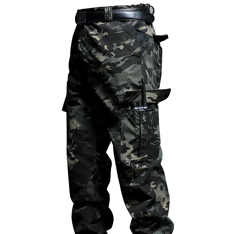 

Мужские камуфляжные эластичные рабочие брюки, тактические брюки с множеством карманов для весны и осени, износостойкие брюки для активного отдыха и походов