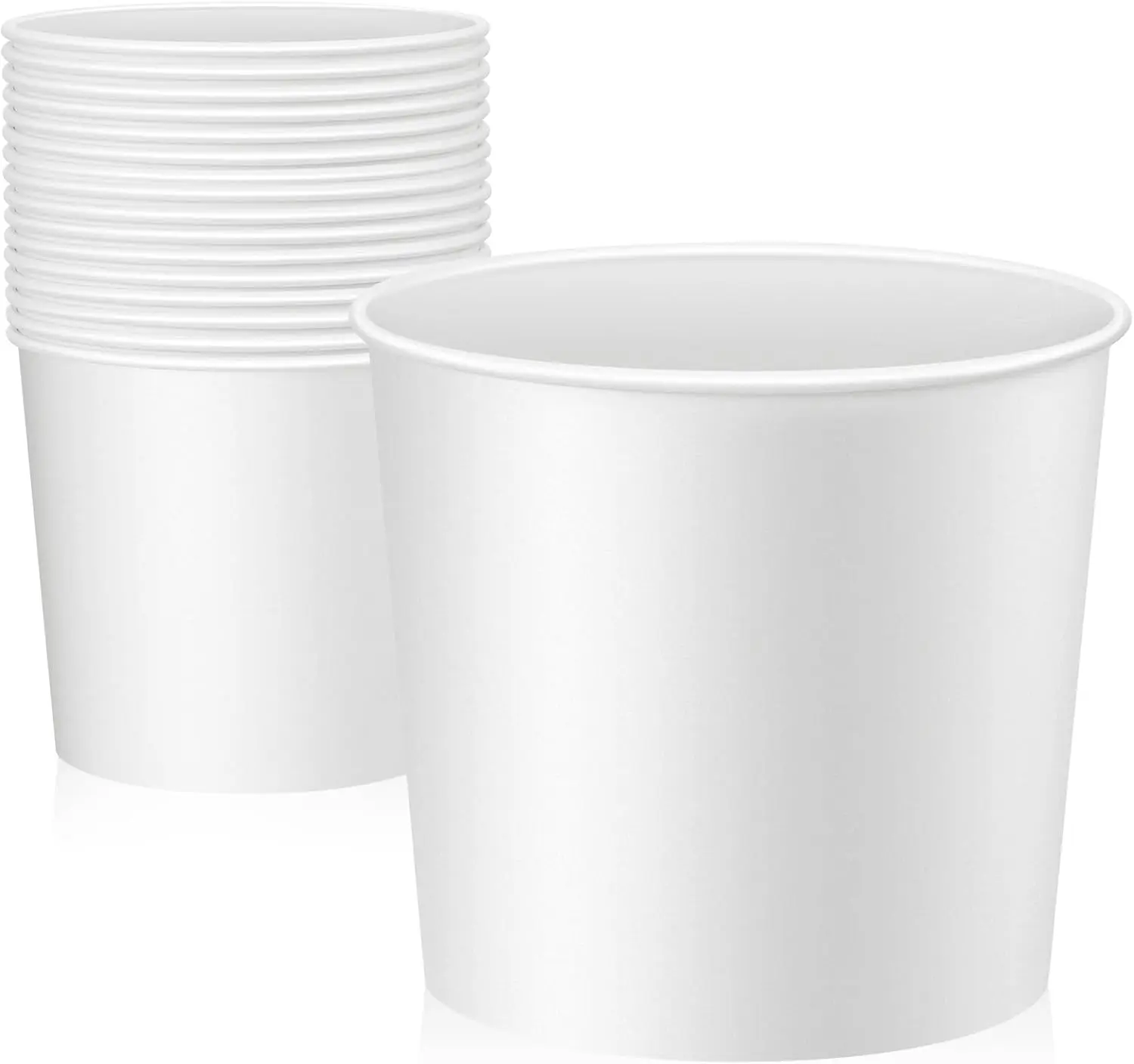 

15 Pack 85 oz Disposable Paper Buckets for Party Events, Bulk Food Containers in White