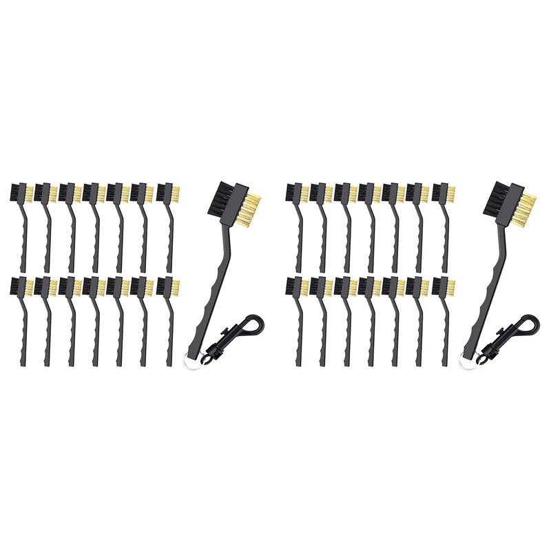 

ATSQ-30Pcs Golf Club Brush And Club Groove Cleaner,Double Sided Cleaning Groove Cleaner With Clips Black