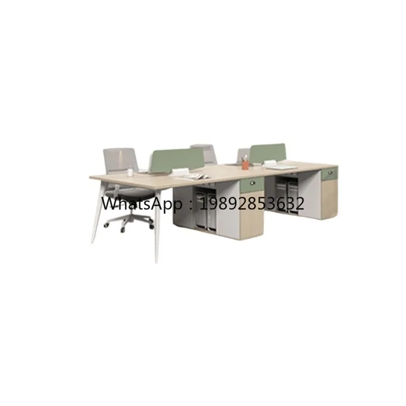 LYY Four-Person Partition Workstation Employee Computer Desk Workstation Office Desk Staff Office Desk and Chair Set Four-Person