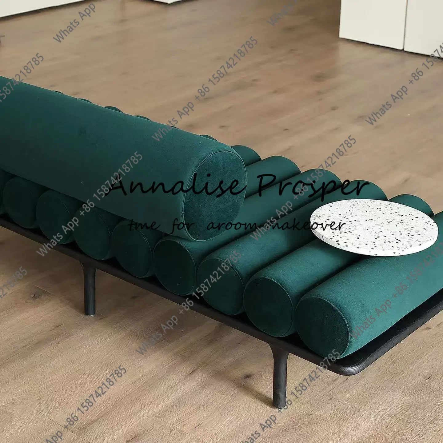 X46 Gebrauchte Stoffbank aus Massivholz, Wohnzimmer-Sofahocker, B&B Schlafzimmer-Betthocker, Bekleidungsgeschäft Chaiselongue-Couch