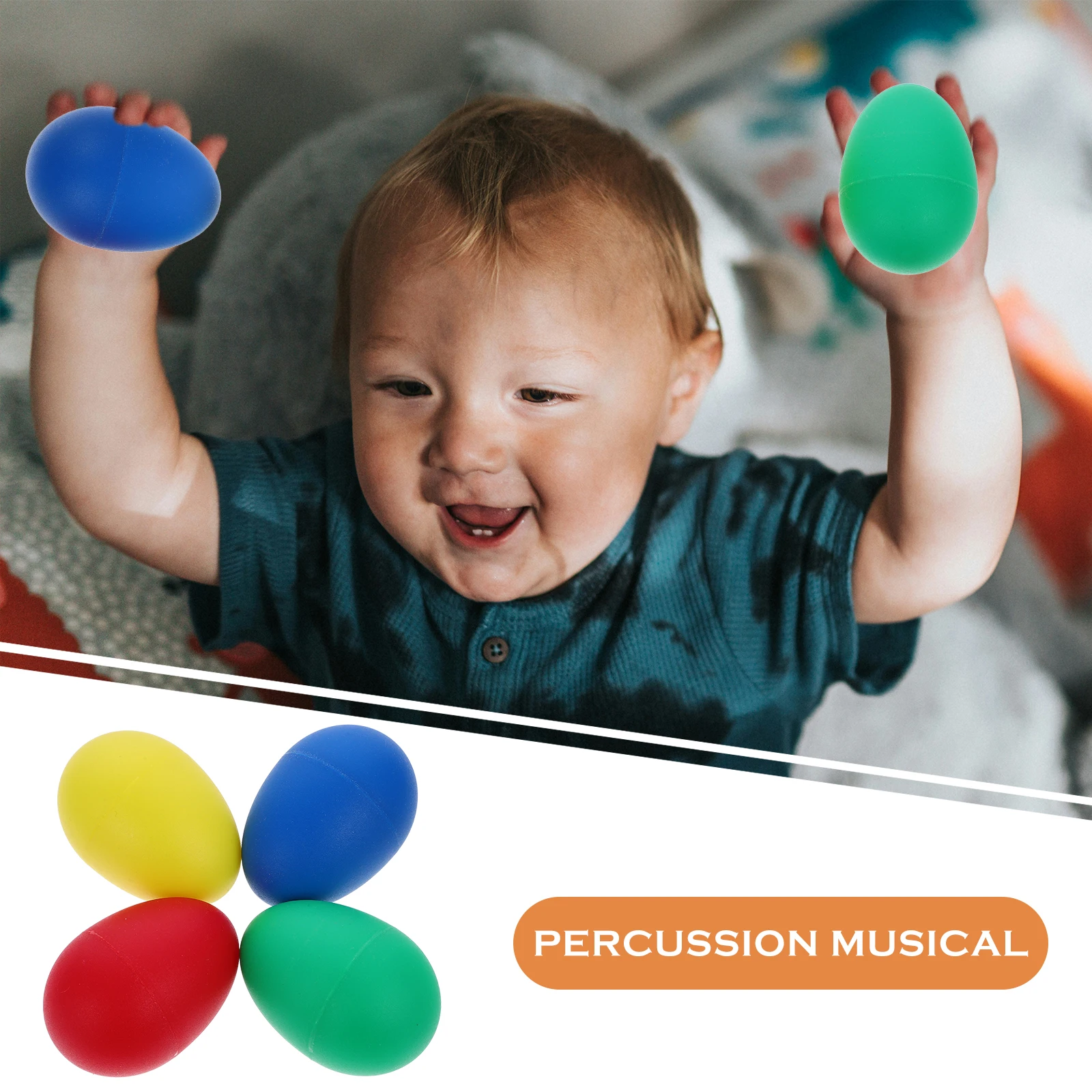 

4pcs Plastic Balls 5 7x4cm Egg Musical Instruments Percussion Kids Fun Rhythm Learning Percussion Egg Shaker Toys