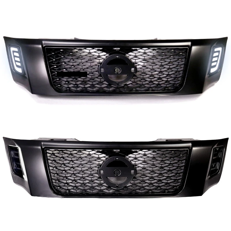 Car Front Bumper Grill with light For Nissan Navara NP300 modified Mask Net Radiator body Kit Car Accessories