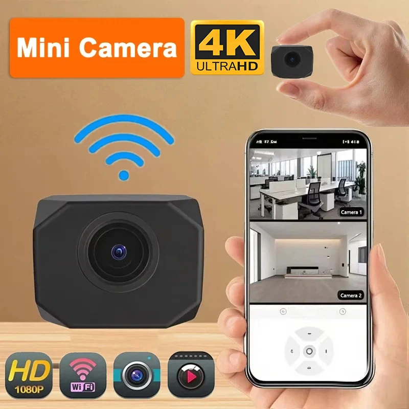 4K HD WiFi Camera AP Hotspot Remote Monitor Portable Small Camcorder Home Security Surveillance Real-time Viewing Smart Camera