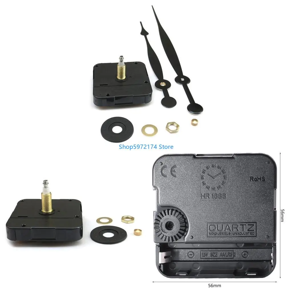 Y3NB High Torque Long Shaft Silent Clock Movement Mechanism with 2 Different Size Clock Hands Repair Tool Parts