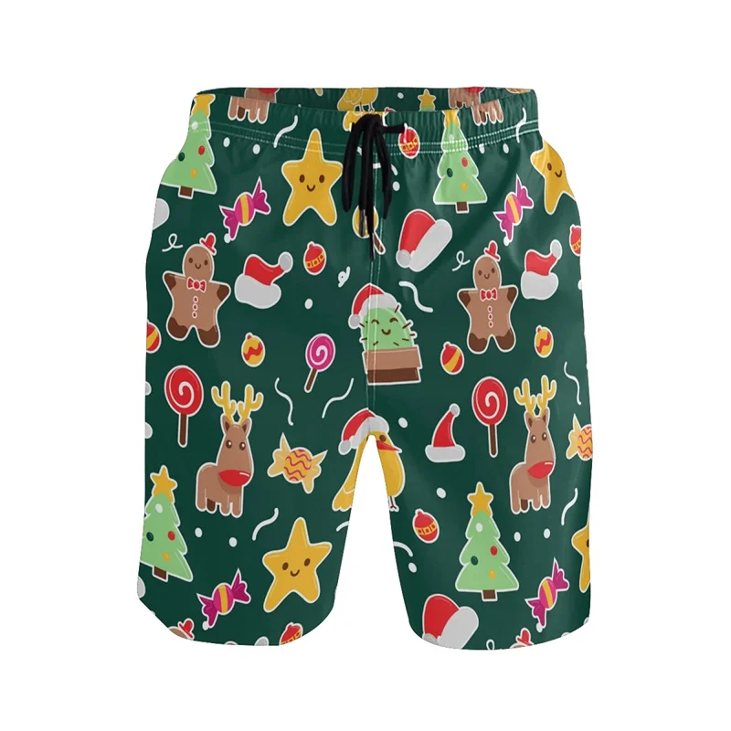 New Summer 3D Merry Christmas Printing Beach Shorts Kids Fashion Board Shorts Unisex Funny Swimming Trunks Y2k Short Pants Men