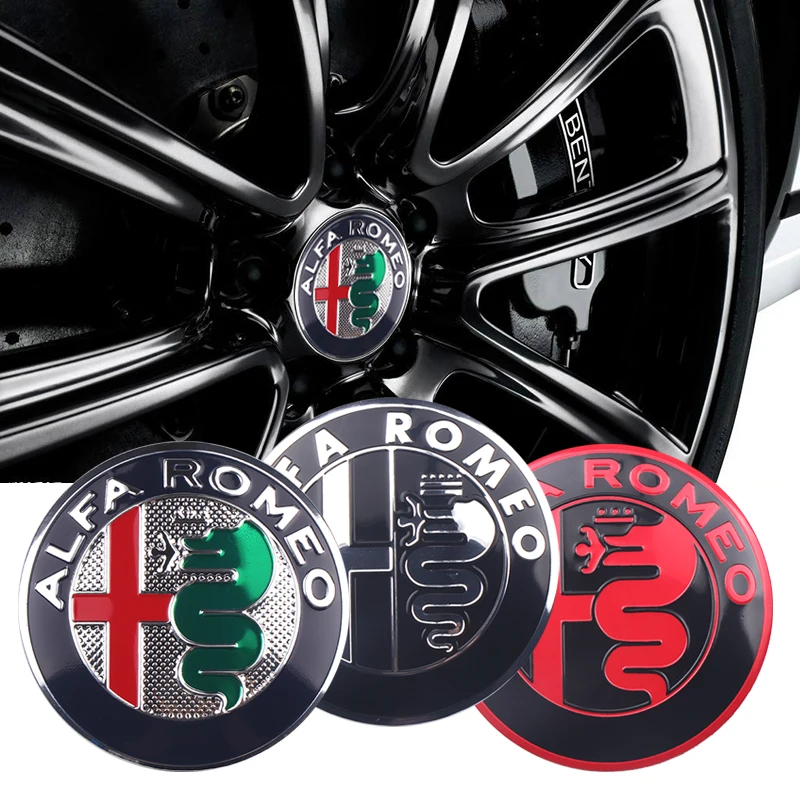 4Pcs Car Wheel Center Hub Caps Stickers Emblem Decal decorate For Alfa Romeo Giulia Stelvio MiTo Giulietta Tonale ALFA 4C Mito