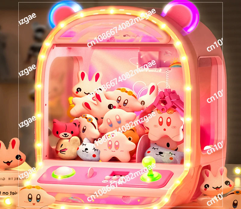 Children's Doll Grabbing Machine Small Household Coin-operated Toys Girls Birthday Gift Doll Egg Twisting Mini Clip Doll Machine