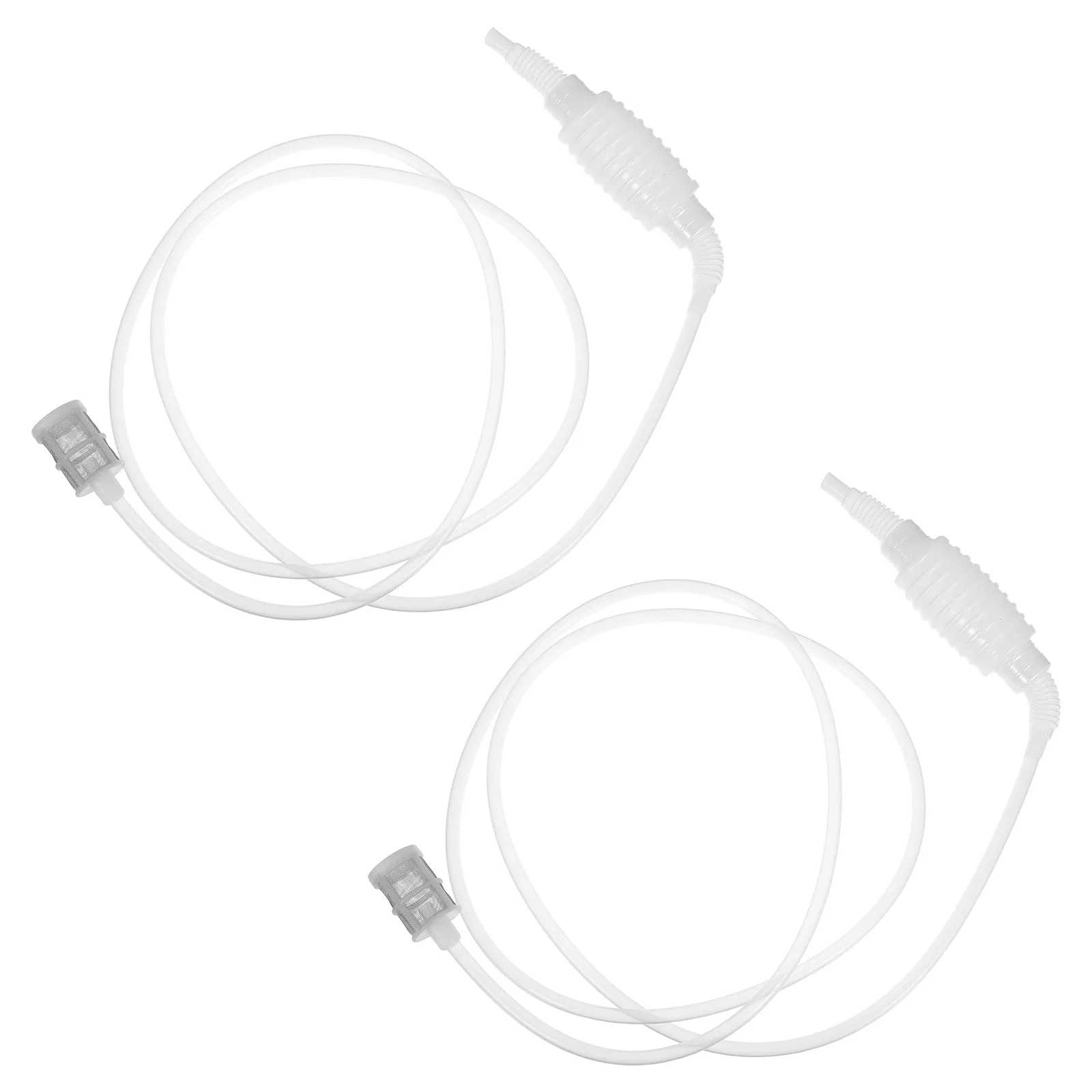 

2Pcs Oil Siphon Pump Water Transfer Hose Hand Pump with Filter Fast Flow Clear Thickened Tube for Car Travel Marine