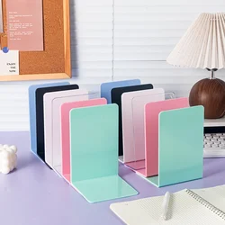 Acrylic Bookends Non-Skid Book End Clear Book Holder for School Library and Desktop Organizer Book Ends for Book Shelves